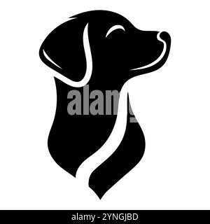 Une silhouette noire frappante d'un chien, parfait pour les amoureux des animaux de compagnie et les projets sur le thème des animaux. Ce design moderne capture l'essence de la grâce canine. Illustration de Vecteur