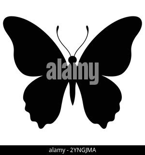 art vectoriel de silhouette de papillon sur fond blanc Illustration de Vecteur