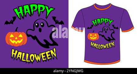 Happy Halloween design, Halloween Tshirt Pumpkin Patch Cutie, Halloween effrayant, modèle de conception de t-shirt modèle d'illustration vectorielle. Illustration de Vecteur