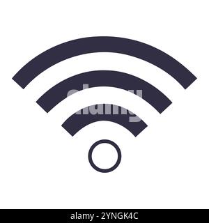 Icône Wi-Fi. Icône isolée du signe wifi gratuit. signe et symbole de signal. Zone wi-fi publique panneau solide. Icône WiFi signe Internet sans fil sur fond blanc. Illustration de Vecteur