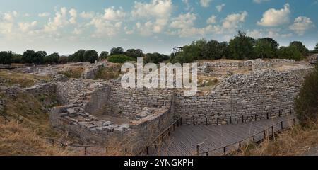 Ancienne ville de Troie. La ville de Troie est classée au patrimoine mondial de l'UNESCO. Voyage en Turquie. Canakkale, Turquie Banque D'Images