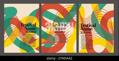 Illustrations d'affiches abstraites rétro créatives. vintage abstrait poster set illustration vectorielle Illustration de Vecteur