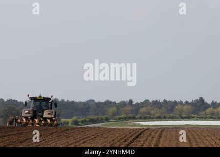 Labourage Sutton Heath Suffolk Royaume-Uni Banque D'Images