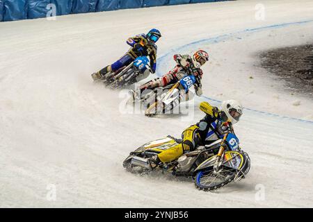 Weltmeisterschaftslauf Eisspeedway in der Max Aicher Arena in Inzell - Chiemgau Banque D'Images