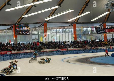 Weltmeisterschaftslauf Eisspeedway in der Max Aicher Arena in Inzell - Chiemgau Banque D'Images