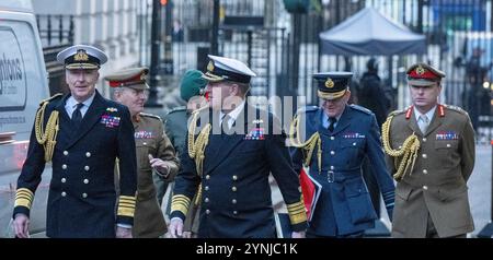 Londres, Royaume-Uni. 26 novembre 2024. Chefs militaires à Downing Street rencontre avec Kier Starmer, premier ministre à Londres crédit : Ian Davidson/Alamy Live News Banque D'Images