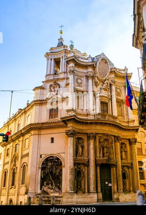 SC enic façade de l'église Saint Charles aux quatre Fontaines, Rome, Italie Banque D'Images