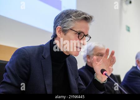 Bruxelles, Belgique. 26 novembre 2024. Guillaume Boutin, PDG de Proximus, photographié lors d’une session de la commission parlementaire pour la mobilité et les entreprises publiques, au parlement fédéral, à Bruxelles, mardi 26 novembre 2024. BELGA PHOTO HATIM KAGHAT crédit : Belga News Agency/Alamy Live News Banque D'Images