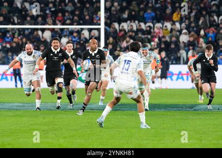 Mark Tele'a de Nouvelle-Zélande vu en action lors du match de test des Autumn Nations Series au stade Allianz. La Nouvelle-Zélande gagne contre l'Italie avec un score de 11-29. (Photo Davide Di Lalla / SOPA images/SIPA USA) Banque D'Images