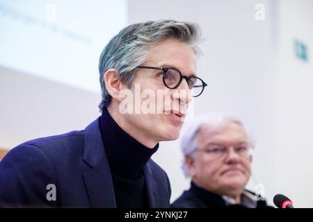 Bruxelles, Belgique. 26 novembre 2024. Guillaume Boutin, PDG de Proximus, photographié lors d’une session de la commission parlementaire pour la mobilité et les entreprises publiques, au parlement fédéral, à Bruxelles, mardi 26 novembre 2024. BELGA PHOTO HATIM KAGHAT crédit : Belga News Agency/Alamy Live News Banque D'Images