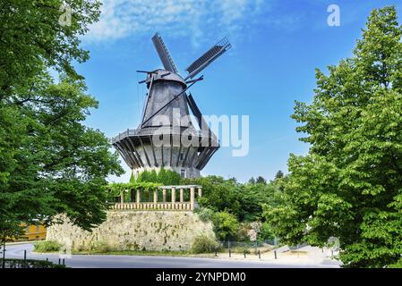 Vue sur un moulin à vent du palais de Sanssouci à Potsdam Banque D'Images