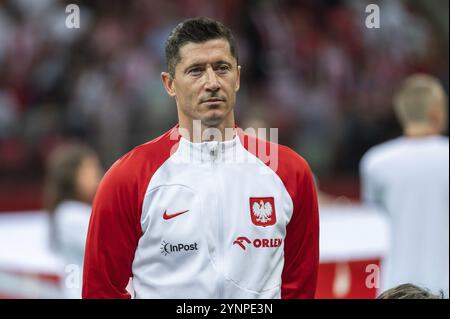 VARSOVIE, POLOGNE - 16 JUIN 2023 : match amical de football Pologne vs Allemagne 1:0. En photo Robert Lewandowski. Banque D'Images