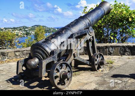 Le fort Duvernette est une structure défensive à Saint-Vincent-et-les Grenadines Banque D'Images