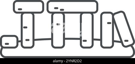 Icône de ligne Stonehenge. Vieux symbole de repère de roche Illustration de Vecteur