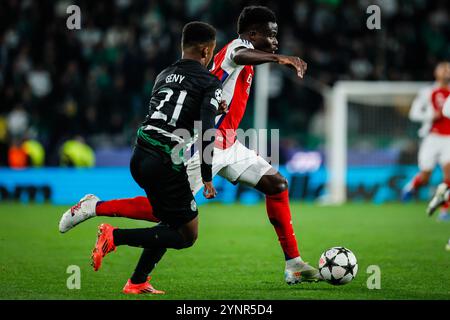 Lisbonne, Portugal. 26 novembre 2024. Bukayo SAKA d'Arsenal lors du match de football MD5 de l'UEFA Champions League, League phase MD5 entre le Sporting CP et l'Arsenal FC le 26 novembre 2024 à Estádio José Alvalade à Lisbonne, Portugal - photo Matthieu Mirville/DPPI crédit : DPPI Media/Alamy Live News Banque D'Images