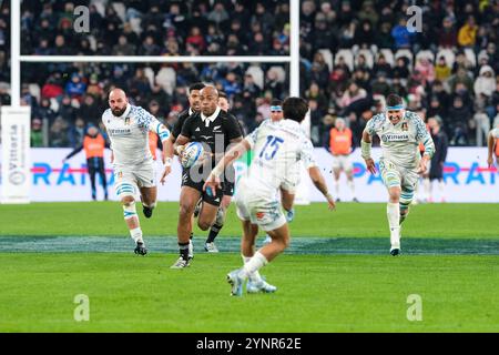 Mark Tele'a de Nouvelle-Zélande vu en action lors du match test match des Autumn Nations Series entre la Nouvelle-Zélande et l'Italie au stade Allianz. Scores finaux : Italie 11-29 Nouvelle-Zélande. Banque D'Images