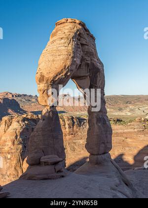 Delicate Arch, célèbre monument de l'Utah dans le parc national des Arches Banque D'Images