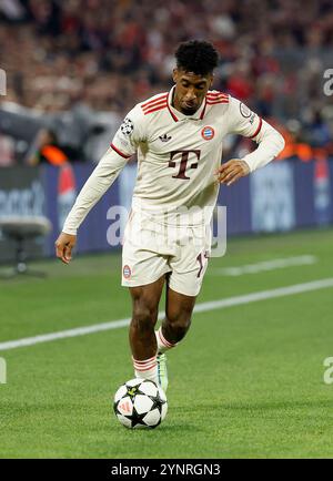 Muenchen, Deutschland. 26 novembre 2024. Bild v.l. : Kingsley Coman (FC Bayern Muenchen, 11), 26.11.2024, Fussball, UEFA Champions League, Bayern Muenchen - Paris constitué Germain, GER, Muenchen, Allianz Arena, DFL LA RÉGLEMENTATION INTERDIT TOUTE UTILISATION DE PHOTOGRAPHIES COMME SÉQUENCES D'IMAGES ET/OU QUASI-VIDÉO. Crédit : dpa/Alamy Live News Banque D'Images