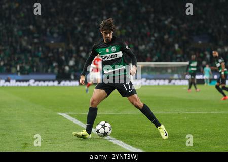 Lisbonne, Portugal. 26 novembre 2024. Francisco Trincao (SportingCP) Football/Football : UEFA Champions League phase match jour 5 entre le Sporting Clube de Portugal 1-5 Arsenal FC à l'Estadio Jose Alvalade à Lisbonne, Portugal . Crédit : Mutsu Kawamori/AFLO/Alamy Live News Banque D'Images