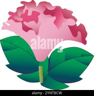 Fleurs d'hibiscus roses élégantes avec des pétales doux et des feuilles vertes vibrantes, mettant en valeur la beauté naturelle de la conception d'illustration de la nature à l'aide d'illustrateur Illustration de Vecteur