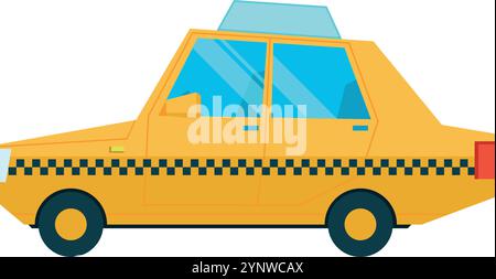 Un taxi jaune avec un toit bleu Illustration de Vecteur