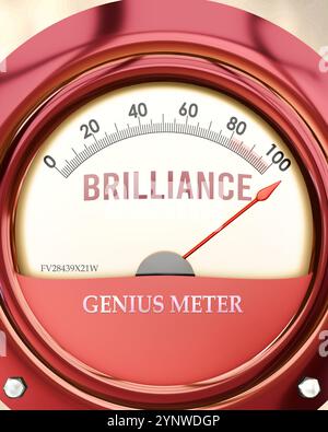 Brilliance et Genius Meter qui atteint sa pleine échelle, montrant un très haut niveau de brillance Banque D'Images