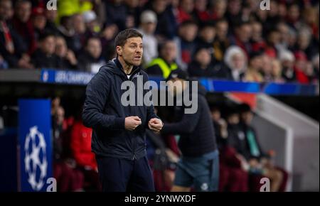 Leverkusen, Allemagne. 26 novembre 2024. . Formateur Xabi Alonso (Leverkusen) Bayer Leverkusen - FC Salzbourg 26.11.2024 Copyright (nur für journalistische Banque D'Images