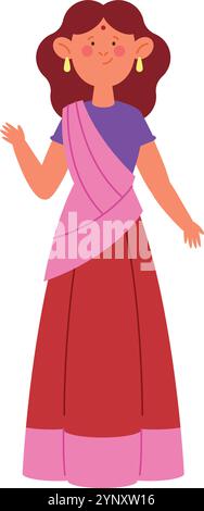 mariée indienne portant une robe de mariée traditionnelle Illustration de Vecteur