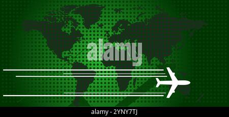 avion et carte du monde - fond vectoriel Illustration de Vecteur