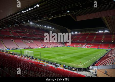 Liverpool, Royaume-Uni. 27 novembre 2024. Vue au sol à l'intérieur du stade devant le Liverpool FC v Real Madrid CF UEFA Champions League Round 1 League phase match 5 à Anfield, Liverpool, Angleterre, Royaume-Uni le 27 novembre 2024 crédit : Every second Media/Alamy Live News Banque D'Images