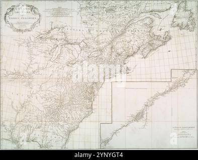 Canada, Louisiane et terres angloises 1755 par Anville, Jean Baptiste Bourguignon d', 1697-1782 Banque D'Images