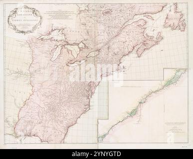 Canada, Louisiane et terres angloises 1755 par Anville, Jean Baptiste Bourguignon d', 1697-1782 Banque D'Images