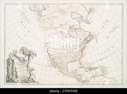 L'AmÃ©rique septentrionale : divisÃ©e en ses principaux États 1762 par janvier, Jean Banque D'Images