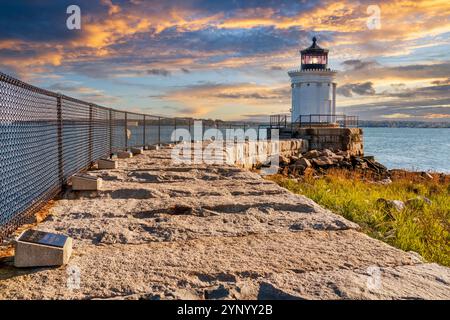 Portland Breakwater Light, affectueusement connu sous le nom de 'Bug Light, Portland Maine, Nouvelle-Angleterre, États-Unis Banque D'Images
