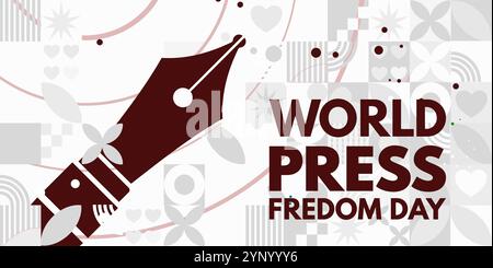 Journée mondiale de la liberté de la presse - bannière Illustration de Vecteur