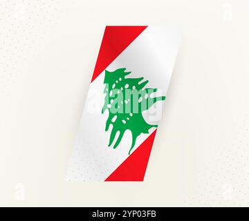 Drapeau vertical moderne abstrait du Liban sur fond beige avec des points. Drapeau pour différents types de conception. Illustration de Vecteur