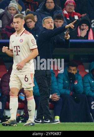 Luis Enrique, entraîneur du PSG , manager de l'équipe, dans la phase MD5 match FC BAYERN MUENCHEN - PARIS SG 1-0 de football UEFA Champions League dans la saison 2024/2025 à Munich, 26 novembre 2024 , FCB, 5. Spieltag, München photographe : Peter Schatz Banque D'Images