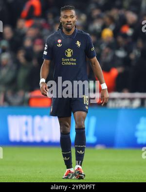 Khéphren Thuram de la Juventus lors du match MD5 de l'UEFA Champions League, League phase MD5 Aston Villa vs Juventus à Villa Park, Birmingham, Royaume-Uni, 27 novembre 2024 (photo de Gareth Evans/News images) Banque D'Images