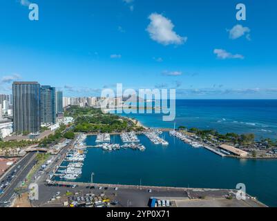 Kewalo Basin, Ala Moana Beach Park, Waikiki, Honolulu, Oahu, Hawaï Banque D'Images