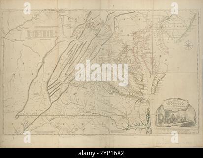 Une carte de la partie la plus habitée de Virginie contenant toute la province du Maryland : avec une partie de Pensilvania, New Jersey et Caroline du Nord 1775 par Fry, Joshua, environ 1700-1754 Banque D'Images