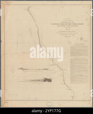 Reconnoissance de la côte ouest des États-Unis, de Monterey au fleuve Columbia : en trois feuilles 1851 de Bache, A. D. (Alexander Dallas), 1806-1867 Banque D'Images