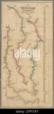 Une nouvelle carte des rivières de l'ouest, ou, guide des voyageurs : exposant les rivières Mississippi, Missouri, Ohio et Illinois avec toutes les villes principales, îles et distances 1843 par Munson, Samuel B., 1806-1880 Banque D'Images