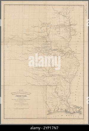 Carte illustrant le plan des défenses de la frontière ouest et nord-ouest : tel que proposé par le Hon. J.R. Poinsett, sec. De guerre, dans son rapport du Dec. 30, 1837 1838 par Hood, Washington Banque D'Images