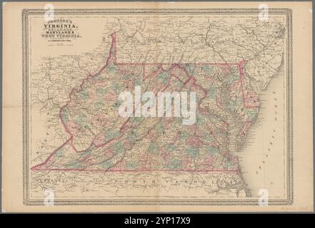 Johnson's Virginia, Delaware, Maryland et Virginie-occidentale 1864 Banque D'Images