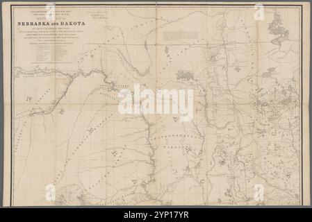 Carte militaire du Nebraska et du Dakota 1858 par Warren, G. K. (Gouverneur Kemble), 1830-1882 Banque D'Images