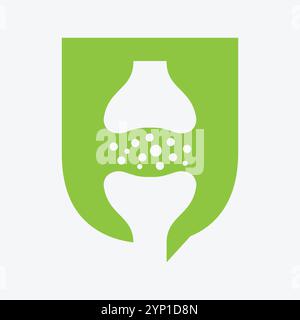 Lettre initiale du logo U Knee joint Bone pour symbole médical et sanitaire Illustration de Vecteur
