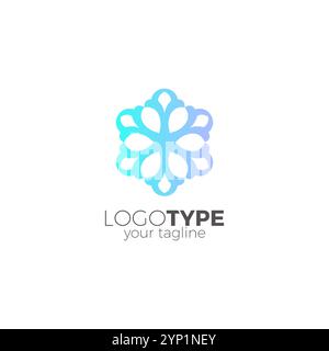 Motif de logo de fleur d'ornement. Icône de fleur Illustration de Vecteur