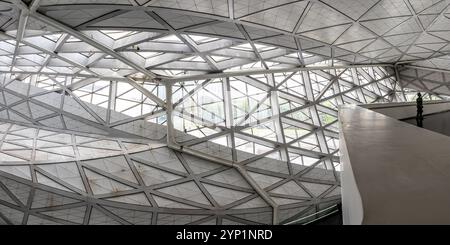 Guangzhou, Chine - 3 avril 2024 : Guangzhou Opera House Building Grand Théâtre par Zaha Hadid architectes panorama de l'architecture moderne à Guangzhou, Chi Banque D'Images