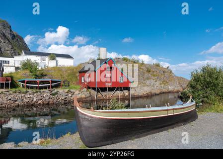 Historique usine d'huile de foie de morue, A i Lofoten, Moskenesoy, Lofoten, Norvège, Europe Banque D'Images