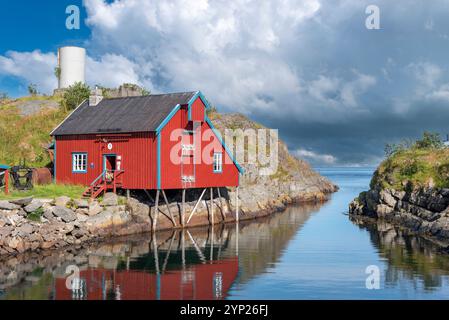 Historique usine d'huile de foie de morue, A i Lofoten, Moskenesoy, Lofoten, Norvège, Europe Banque D'Images